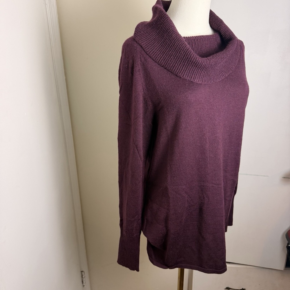 SMARTWOOL Burgundy 100% Merino Wool Cowl Neck Sweater Women's Size L - Picture 4 of 8